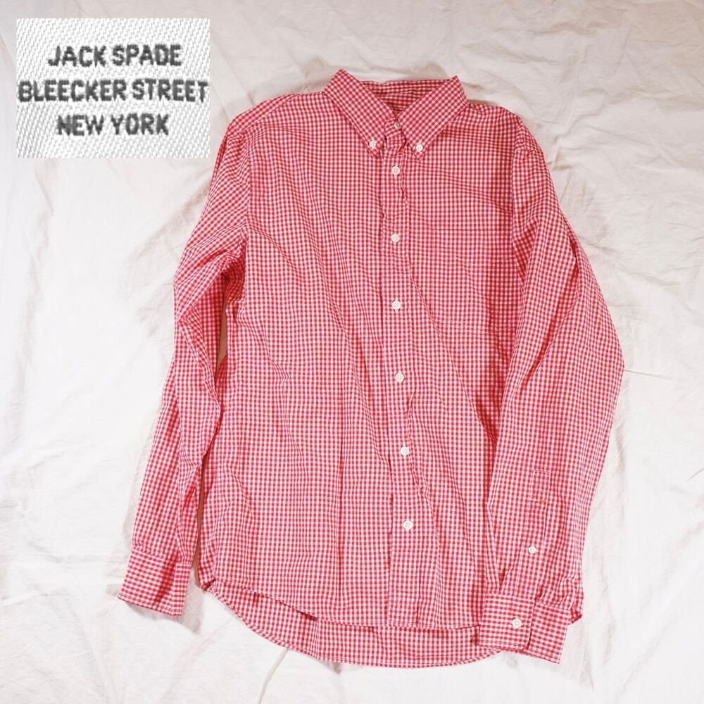 Jack Spade Bleecker Street New York Button Up Shirt Red Gingham Mens Large